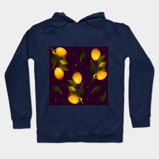 Seamless pattern with lemons and leaves Hoodie